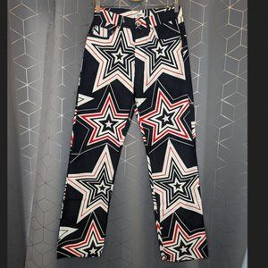 Moschino Jeans 30"Wx32"L Star Print Red Pants Vintage 90s